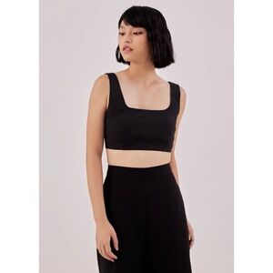 NWT Zara Stretchy Black Cropped Tank Top Size M